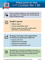 Public Meeting Display Board - Summer 2016 - Welcome to the I-11 Corridor Tier 1 EIS